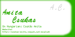 anita csukas business card