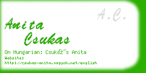 anita csukas business card